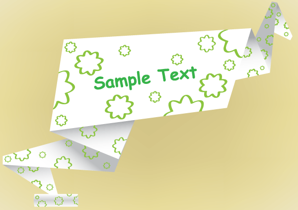 Origami Paper Banner Vector Free