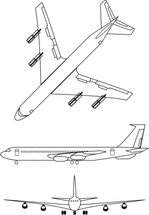 Outline Airplane Transportation Plane Fly Aircraft Vehicle Jet