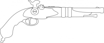 Outline Fire Gun Arms Historic Weapon Revolver Pistol Musket