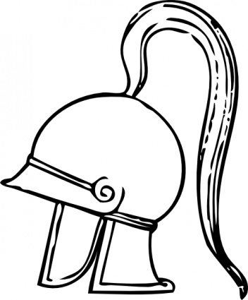 Outline Protection Metal Helmet Greek Sheild