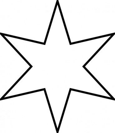 Outline Star White Stars Estrella Six Hollow Hexa