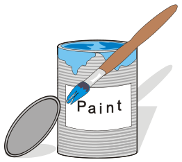 Paint tin can and brush 1