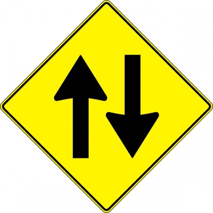 Paulprogrammer Yellow Road Sign Two Way Traffic clip art