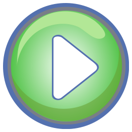 Play Button Green with Blue Border