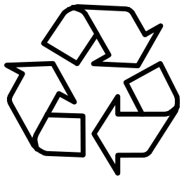 Recycling Symbol 3 Arrows Black Outline