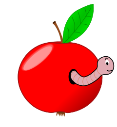 Red Apple with a Worm