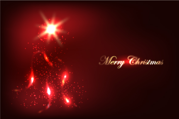 Red Glow Christmas Background Vector