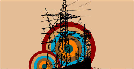 Retro electric tower free vector