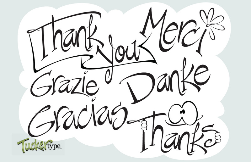 Say Thanks ~ Vectored Words