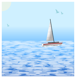 Sea scene with boat
