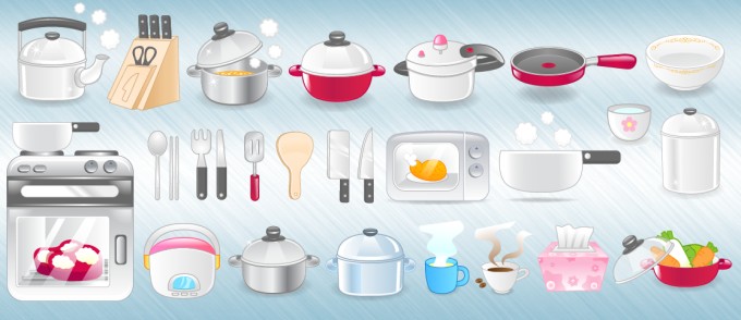 Set of kitchen icons