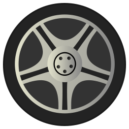Simple Car Wheel Tire Rims Side View