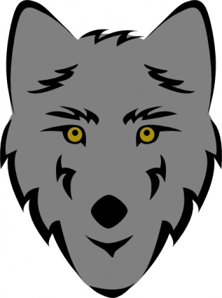 Simple Stylized Wolf Head clip art