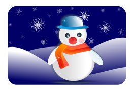 Snowman Glossy In Winter Scenery
