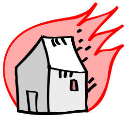 Solea's burning house (graffiti)