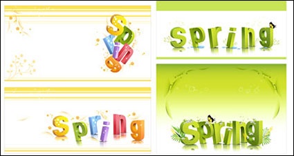 Spring three-dimensional character alphabet pattern vector