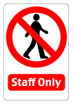 Staff Only Vector Sign