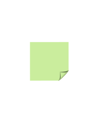 Sticky Note Green Folded Corner