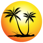 Sun And Palm Trees Vector