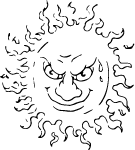 Sun Mean Face Vector Image