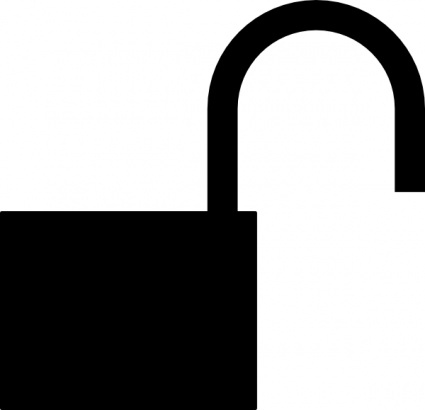 Symbol Silhouette Padlock Security Unlocked Lock Insecure