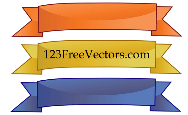 Three-color free vector banners