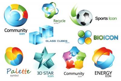 3D Logo Design Elements Vector 3