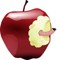 Apple Food Fruit Apples Bitten Dan Worm Gerh Ger Cartoon Worms