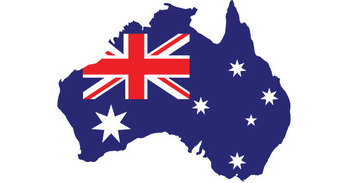 Australia map with flag free vector