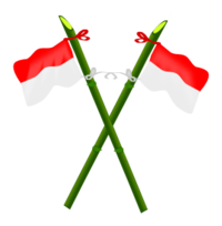 Bamboo and Indonesian flag-2