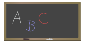 Blackboard with Letters