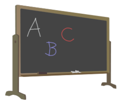 Blackboard with Stand and Letters