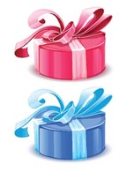 Blue and pink gift boxes