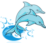 Blue Dolphins Free Vector