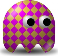 Cartoon Pacman Game Ghost Squared Baddie Pcman