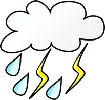 Cloud Cartoon Signs Symbols Clouds Lightning Weather Rain Storm Thunder