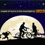 Couple of lovers in the moonlight