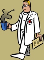 Cross Cup Doctor Person Cartoon Hot Health Coffee Medicine Walking Moself Medic