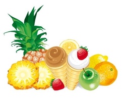Desserts Fruits and Ice-Cream