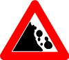 Falling Rocks Vector Road Sign