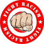 Fight Racism Sticker Vector