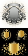 Floral silver and gold shields