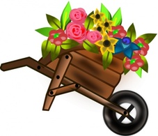 Flower Wheelbarrel clip art