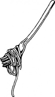 Fork With Spaghetti clip art