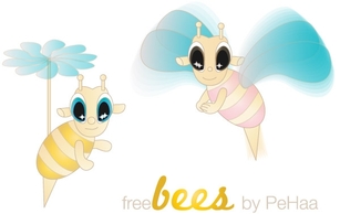 Free Bees  Vector Characters