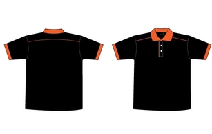 Free Black & Orange Collar T-Shirt Template