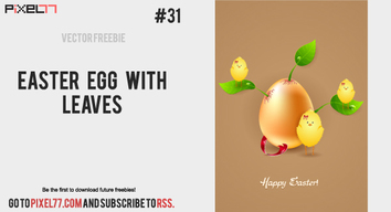 Free Easter illustration with egg and leaves