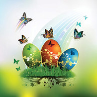 Free Stock Easter card with butterflies