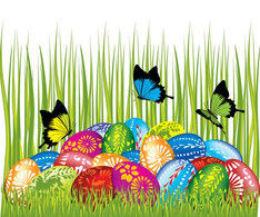Free Stock Easter card with butterflies