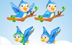 Free Vector Character  Little Blue Bird
